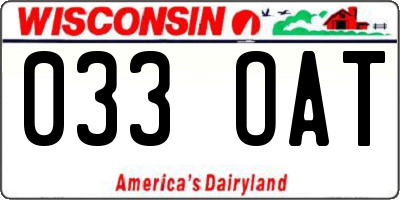 WI license plate 033OAT