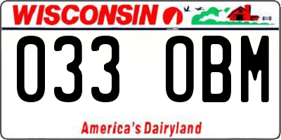 WI license plate 033OBM