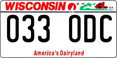 WI license plate 033ODC