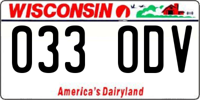 WI license plate 033ODV