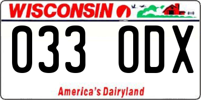 WI license plate 033ODX