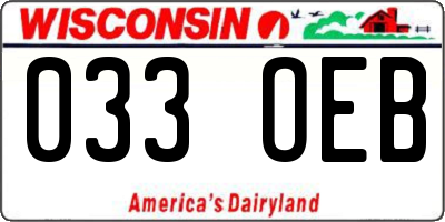 WI license plate 033OEB