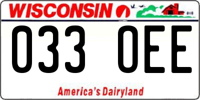 WI license plate 033OEE
