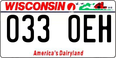 WI license plate 033OEH