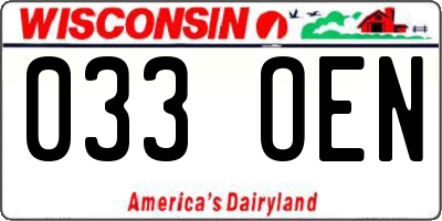 WI license plate 033OEN