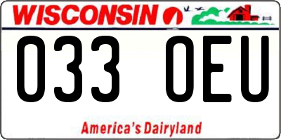WI license plate 033OEU