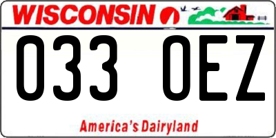 WI license plate 033OEZ