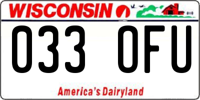 WI license plate 033OFU