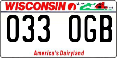 WI license plate 033OGB