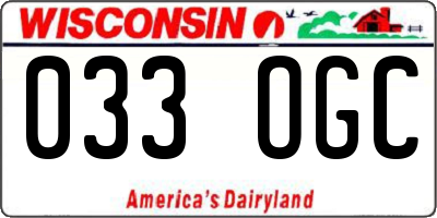 WI license plate 033OGC