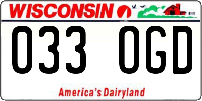 WI license plate 033OGD