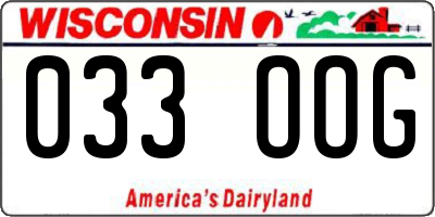WI license plate 033OOG