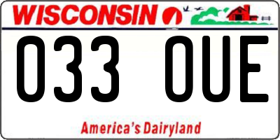 WI license plate 033OUE