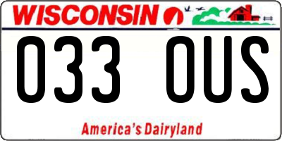 WI license plate 033OUS