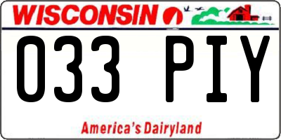 WI license plate 033PIY