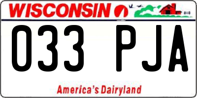 WI license plate 033PJA