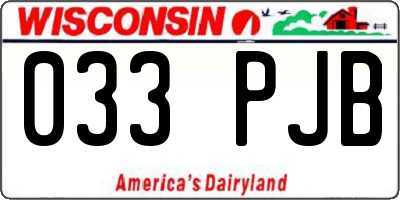 WI license plate 033PJB