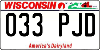 WI license plate 033PJD