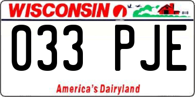 WI license plate 033PJE