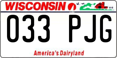 WI license plate 033PJG