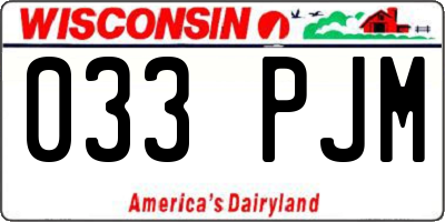 WI license plate 033PJM