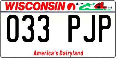 WI license plate 033PJP
