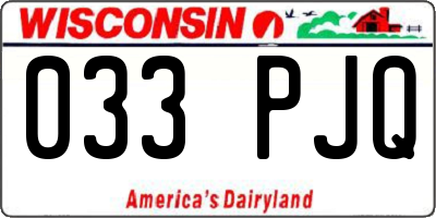 WI license plate 033PJQ