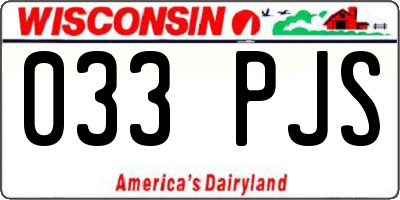 WI license plate 033PJS