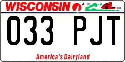 WI license plate 033PJT