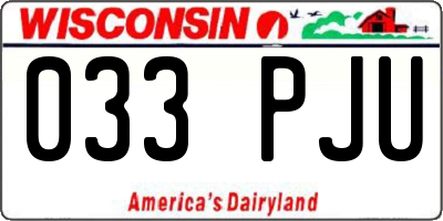 WI license plate 033PJU