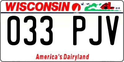 WI license plate 033PJV