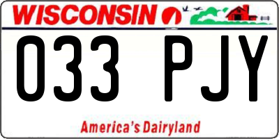 WI license plate 033PJY