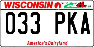 WI license plate 033PKA