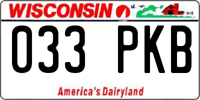 WI license plate 033PKB