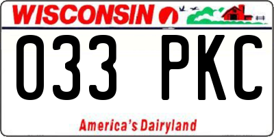 WI license plate 033PKC