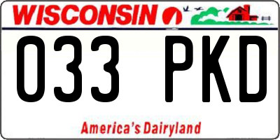 WI license plate 033PKD