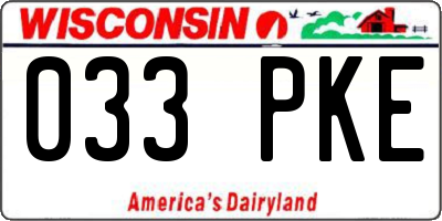 WI license plate 033PKE