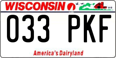 WI license plate 033PKF
