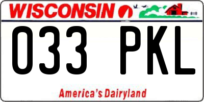 WI license plate 033PKL