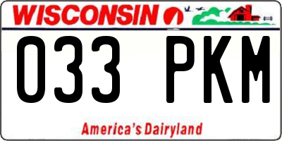 WI license plate 033PKM