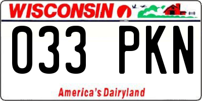 WI license plate 033PKN