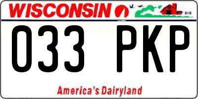 WI license plate 033PKP