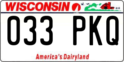 WI license plate 033PKQ