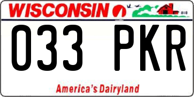 WI license plate 033PKR