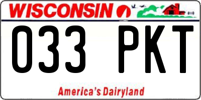 WI license plate 033PKT