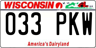 WI license plate 033PKW