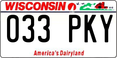 WI license plate 033PKY