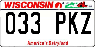 WI license plate 033PKZ
