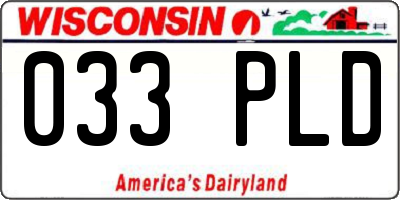 WI license plate 033PLD