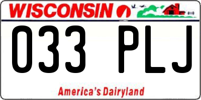WI license plate 033PLJ